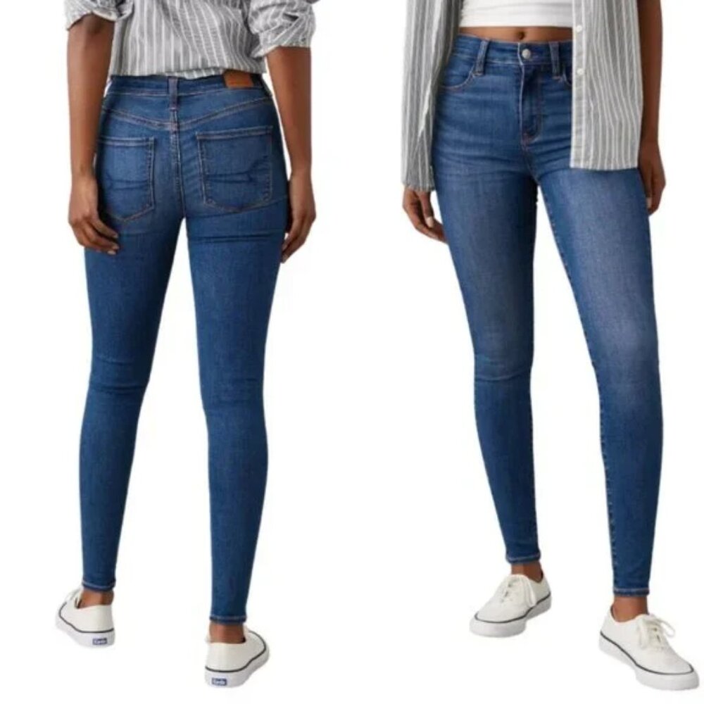 American Eagle AE Jeans Skinny Next Level Stretch Dark Wash SZ 0 LONG